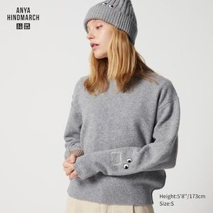 Uniqlo Anya Hindmarch Gray Crewneck Sweater SMALL